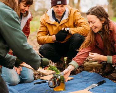Three Spirit blog post with Maria Fernandez: Maria with a group of beginners on one of her foraging walks and workshops