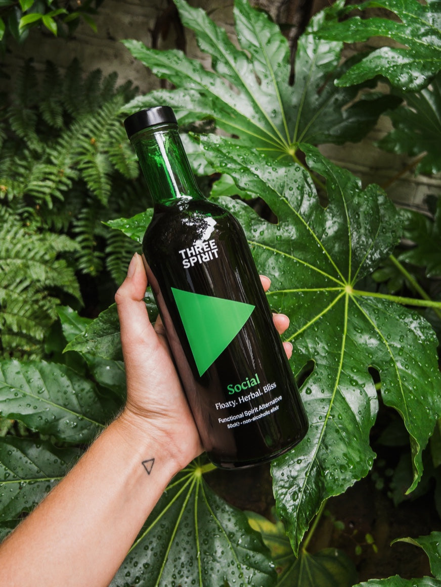 Bottle in the leaves